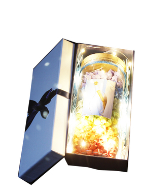 星星瓶 装折纸幸运星520颗 玻璃创意许愿瓶 LED发光 教师节礼物