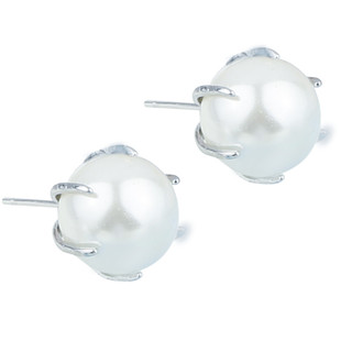 925纯银万能耳钉空托配件镶嵌珍珠耳钉托随形不规则diy耳钉女空托