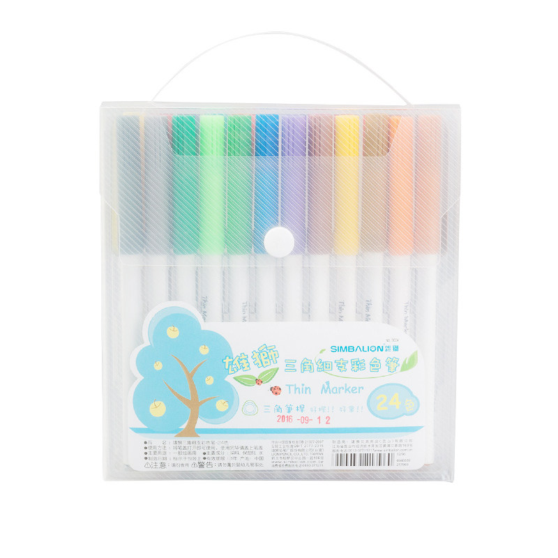 雄狮三角细支36色水彩笔24色幼儿园小学生彩色笔12色涂鸦笔绘画笔