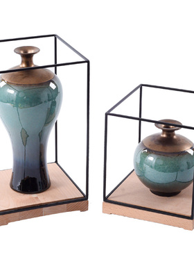 新中式风陶瓷样板房桌面装饰品