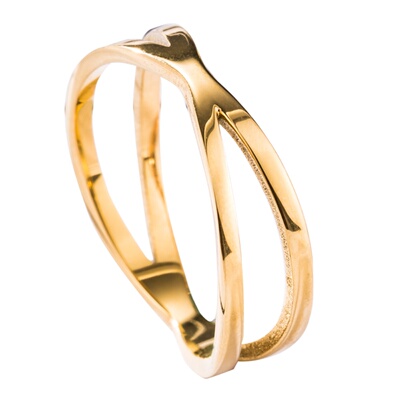 戒指镂空交叉ipg18k欧风钛钢镀