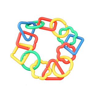 3-5-7岁儿童益智塑料积木区几何扣环积木幼儿园桌面玩具五斤散装