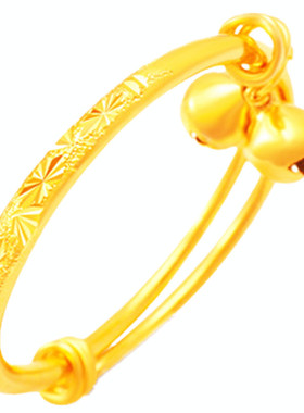 经典宝宝满月周岁送礼沙金手镯