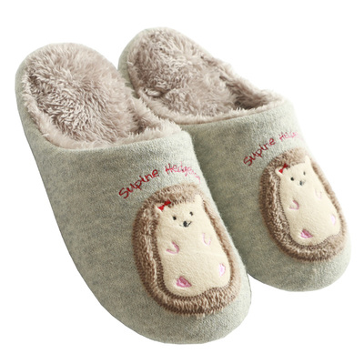 日式卡通儿童静音木地板棉拖鞋