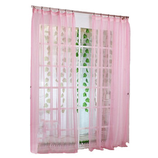 特价透光窗帘纯色水晶纱帘客厅阳台飘窗主播装饰舞台隔断直播背景