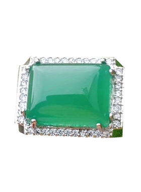 镶嵌翡翠玛瑙宝石男士礼物玉指环