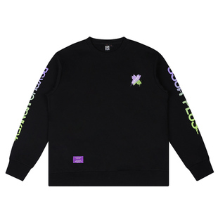 SSUR*PLUS联名PCMY字母渐变刷漆长袖圆领卫衣潮牌休闲男女情侣装