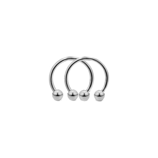 C型耳环耳骨环小耳环软骨环时尚耳环女螺旋半环半圈两钻满钻包膜