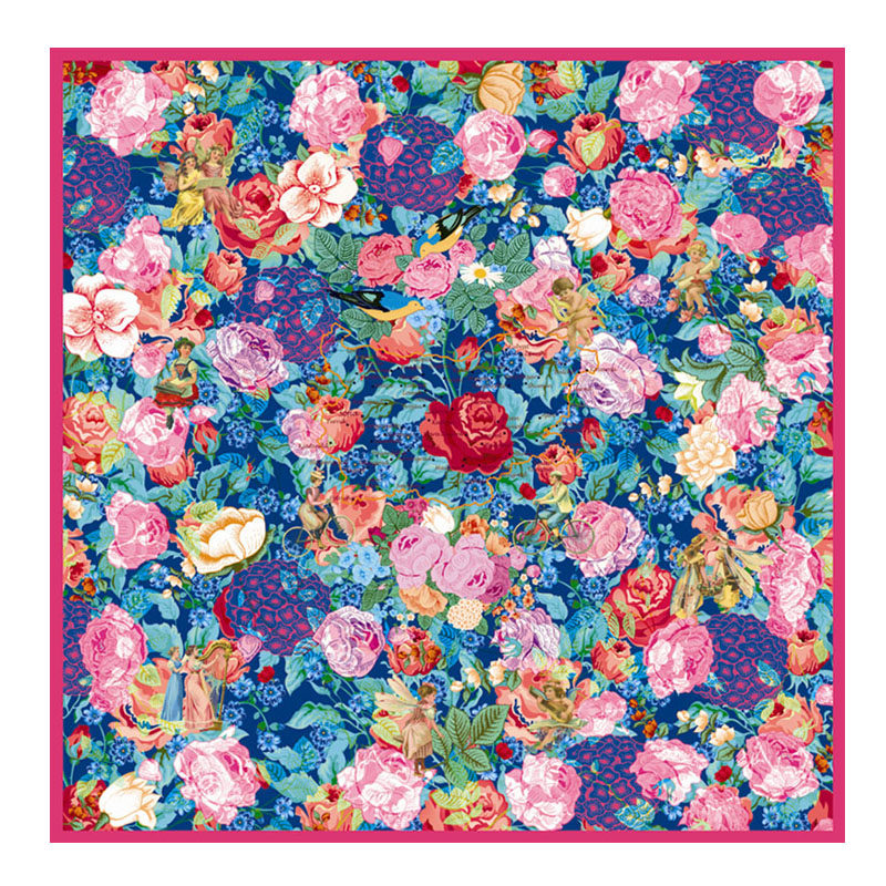 婚庆丝巾真丝红色婚礼送新娘玫瑰花喜庆浪漫保加利亚风情地图丝巾