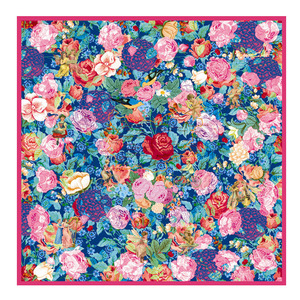 婚庆丝巾真丝红色婚礼送新娘玫瑰花喜庆浪漫保加利亚风情地图丝巾