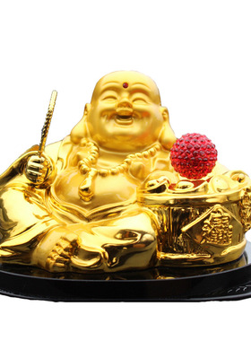 创意镀金弥勒佛内饰汽车摆件
