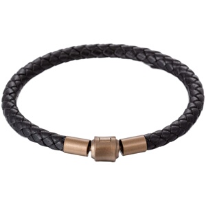 编织皮绳手链男女周生手绳潮百搭串3D黄金串珠转运珠红黑绳手链男