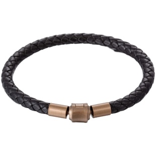 编织皮绳手链男女周生手绳潮百搭串3D黄金串珠转运珠红黑绳手链男