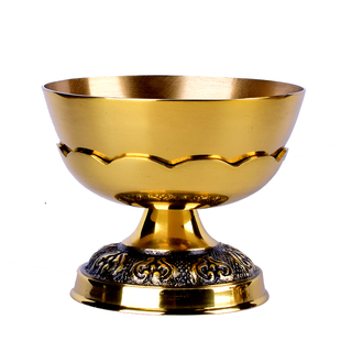 佛具铜碗油灯黄铜液体酥油灯底座灯架供佛灯长明供灯室内复古包邮