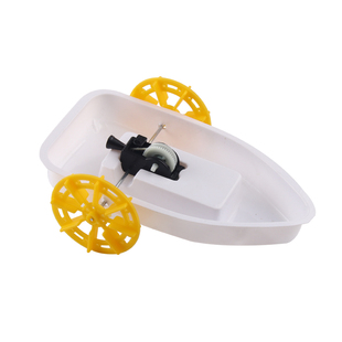 diy拉线小船明轮船 科技小制作水陆两栖车 儿童手工创意科学玩具