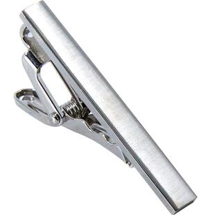 礼盒装 专配韩版领带 男士小窄领带夹 领夹简约银色短款夹子卡子