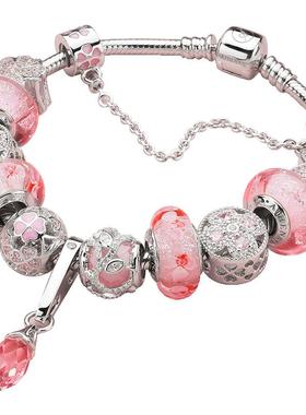 ATHENAIE阿斯娜 闪亮波西米亚925银樱花手链DIY琉璃珠手串手镯