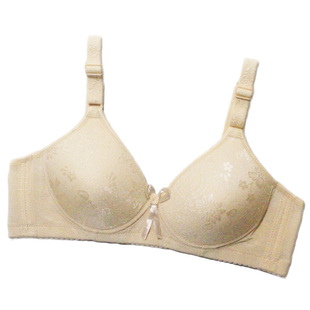 内衣中年三排扣C杯胸罩无钢圈无磁无铁可过安检门聚拢文胸 逸兰儿