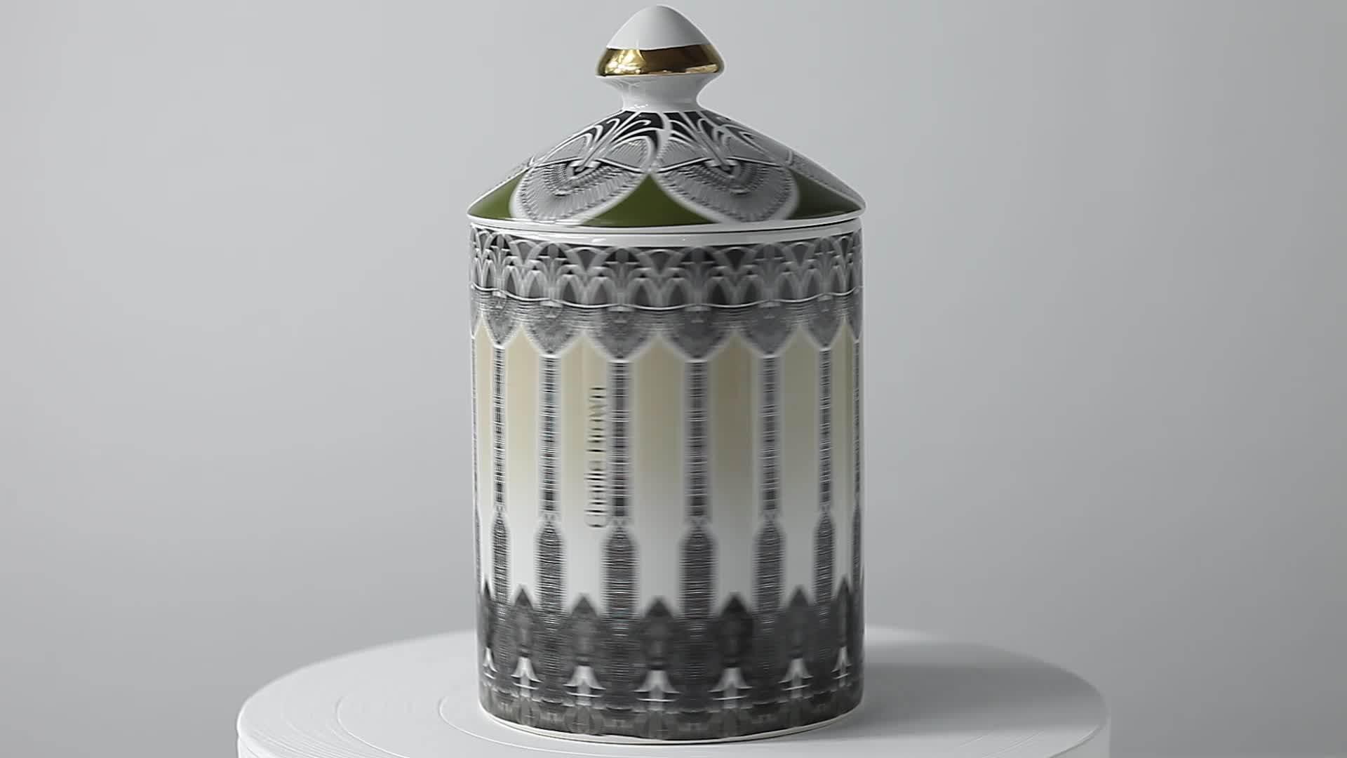 15oz 450ml Chinese Cups With Lid No Handle Decal Porcelain Office Tea