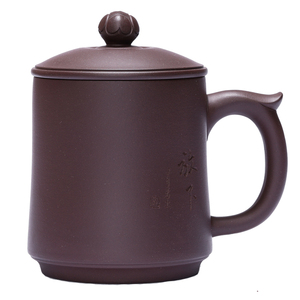 宜兴紫砂泡茶盖杯全手工原矿紫泥