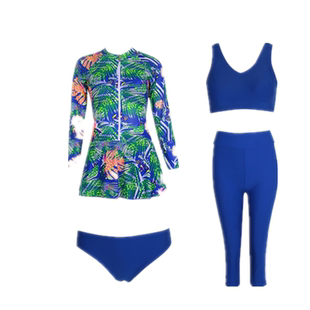 防晒泳衣潜水服分体女大码加肥韩国长袖长裤裙式水母冲浪浮潜温泉