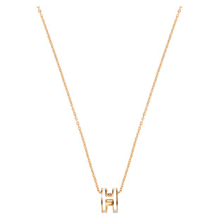 欧拉拉H字母项链女简约气质百搭锁骨链大气ins网红配饰钛钢首饰