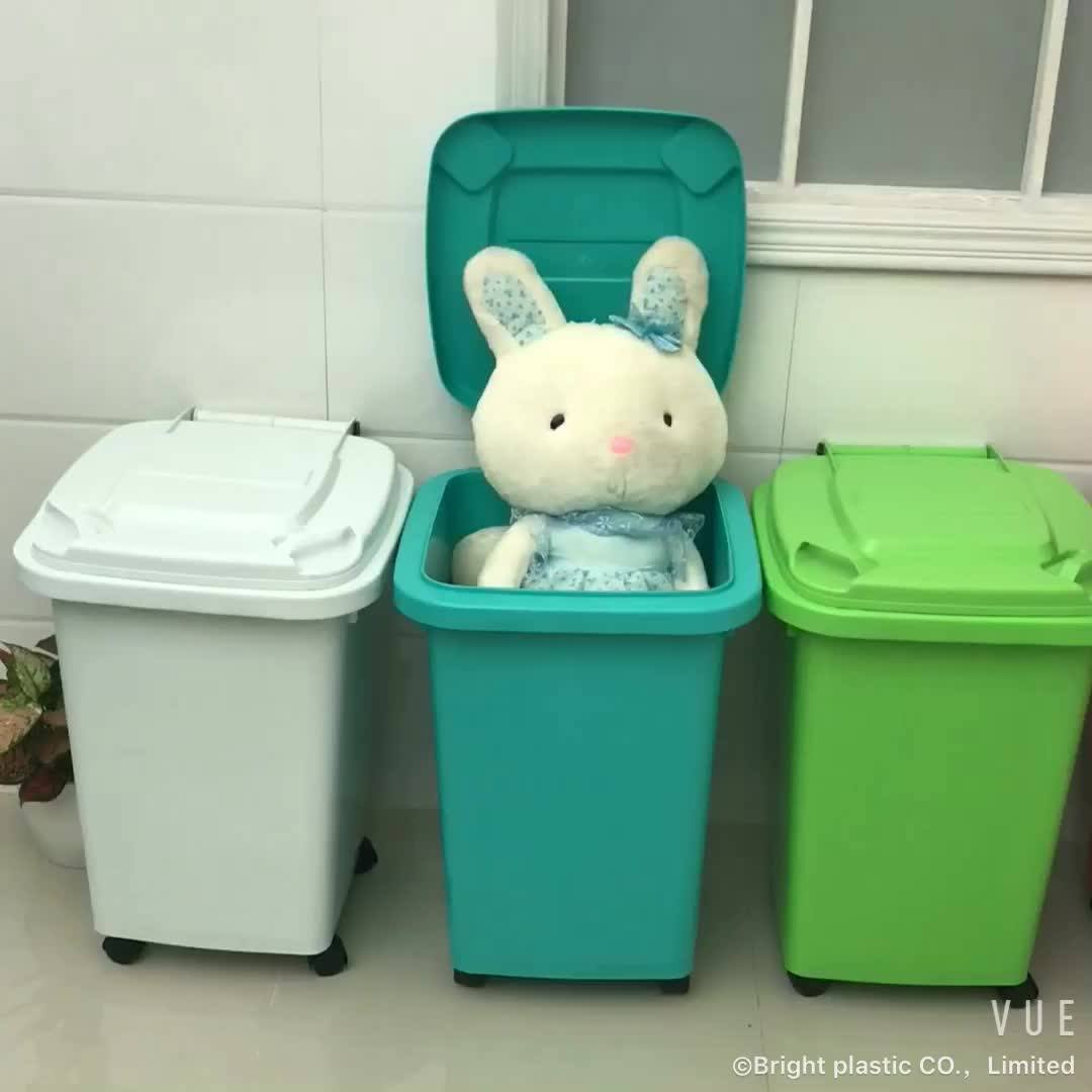 50 Liter 13 Gallon Pp Cheap Indoor Mobile Plastic Pink Trash Can Buy Pink Trash Can Product on