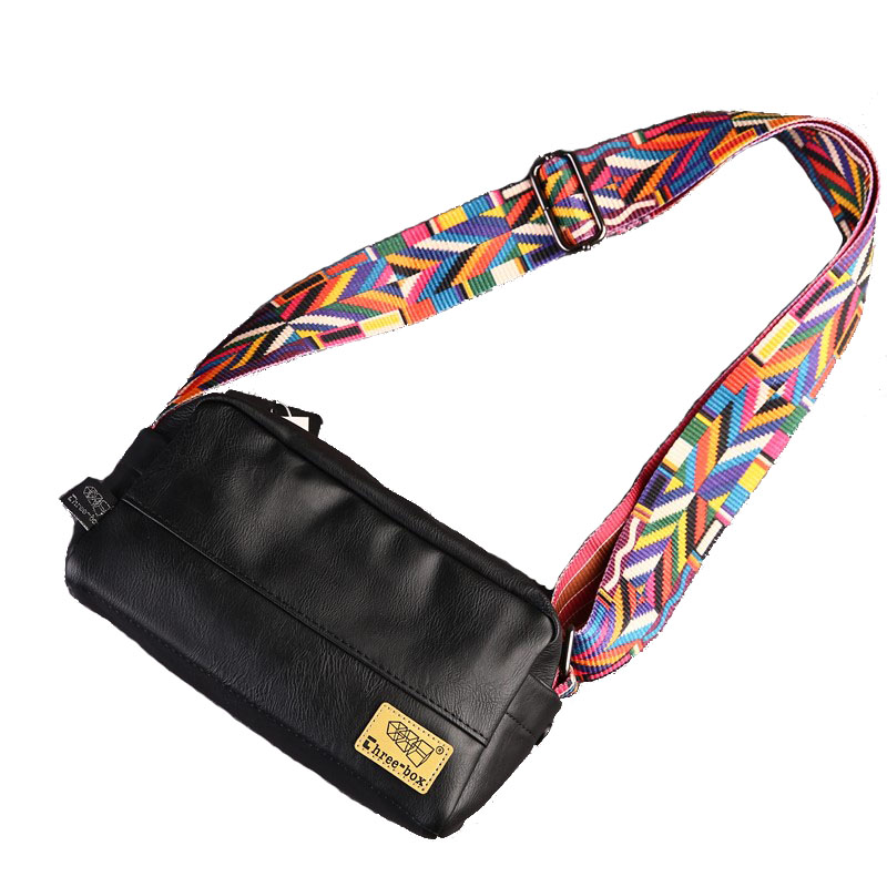 英伦男包邮差包简约潮男单肩包民族风彩条挎包男女迷你皮包手机包