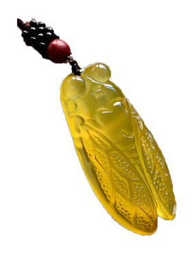 知了天然冰种玉髓招财链子吊坠