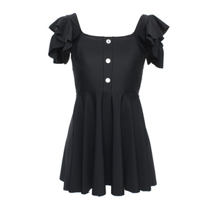 连体保守泳衣女泡温泉大码显瘦遮肚2025新款冬季黑色运动遮肉泳装