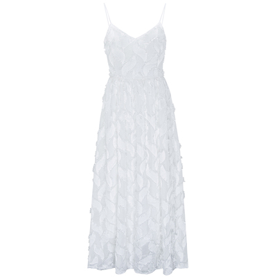 特价沙滩羽毛仙女风吊带连衣裙