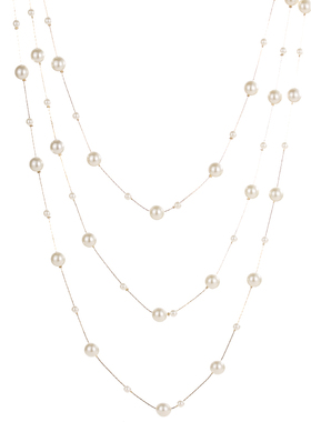 雪花香风珍珠多层女百搭简约项链