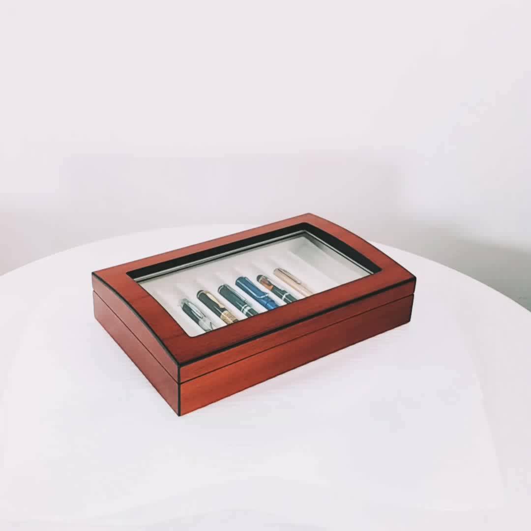 10 Rows Cherry Wooden Fountain Pen Storage And Collection Box Buy Pen