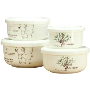 陶瓷碗带盖子套装微波炉专用碗泡面碗带盖家用面碗汤碗大碗保鲜碗