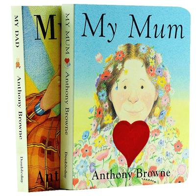 纸板书 英文原版 My Mum My Dad我爸爸我妈妈 英语 英语启蒙 大奖作者 安东尼布朗Anthony Browne
