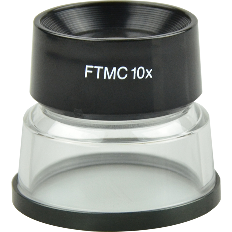 FTMC 1005-10X 10倍放大鏡帶刻度圓筒帶尺目鏡測量十倍鏡印刷鑒定