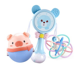 拨浪鼓婴儿玩具可啃咬新生三个月宝宝2波浪鼓3男0一1岁女6摇铃4四