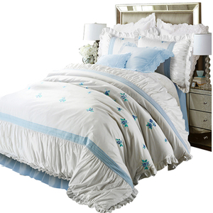 纯棉公主四件套全棉美式田园床上用品立体刺绣欧美风被套秋冬套件