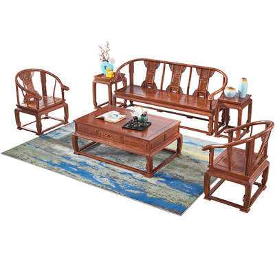 木质全实木沙发三人太师椅加厚