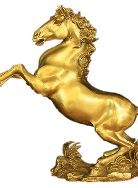 纯铜马摆件铜跃马铜制十二生肖马摆设家居办公室柜台玄关桌面摆设