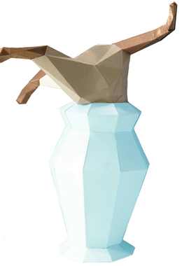 diy猫咪动物几何风纸模桌面装饰