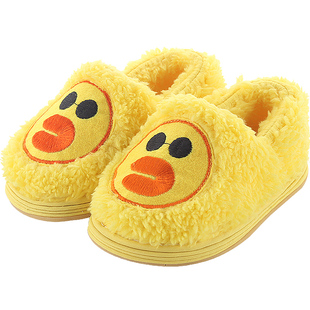 儿童亲子棉拖鞋冬季男女童居家宝宝室内包跟防滑保暖手工布底小孩