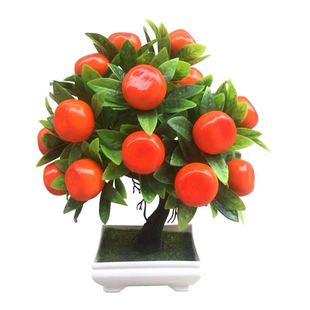 仿真花瓶桃花干花假财桃子树绿植盆栽客厅供佛用品室内外摆件包邮