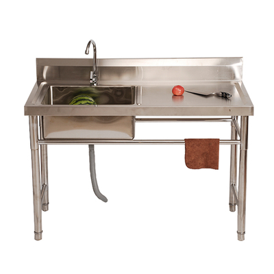 商用台面一体带支架不锈钢水槽