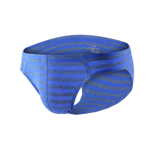 春夏男式一片式无痕条纹冰丝三角 U凸囊低腰性感修身透气排汗内裤