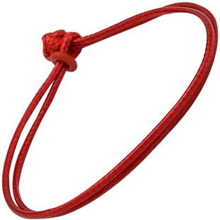 银祺小孔编织串珠手绳红黑皮绳蜡绳男女本命穿3D硬金转运珠手链绳