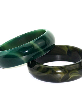 阜新风天然墨绿色加宽加厚手环