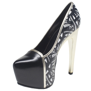 吊牌1969元◆牛皮女鞋时尚防水台浅口细跟高跟女单鞋6215102048