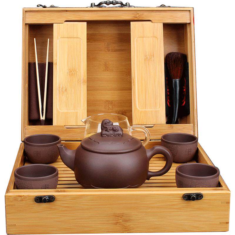宜兴原矿全手工便携车载功夫茶具