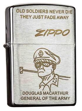 zippo打火机雕刻麦克阿瑟将军